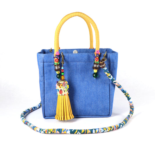 Denim Bag (Mustard Blue)