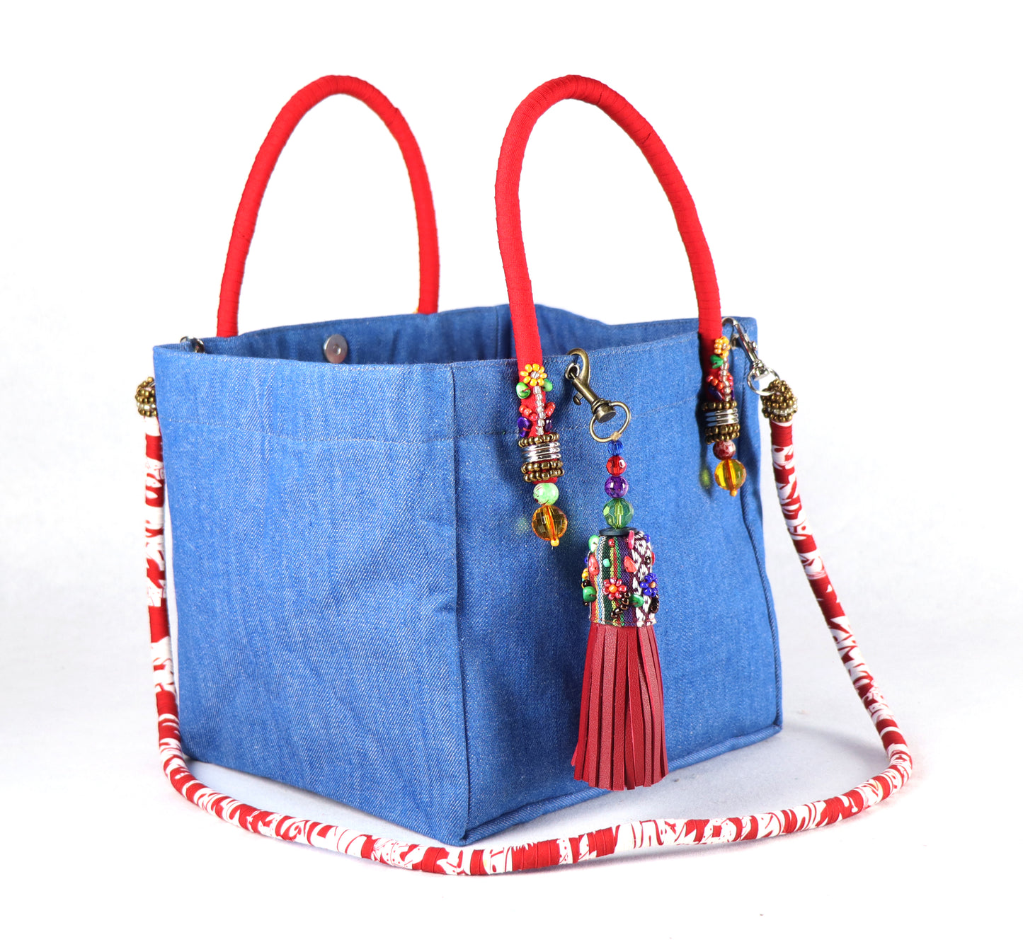 Denim Bag (Red White) - Large