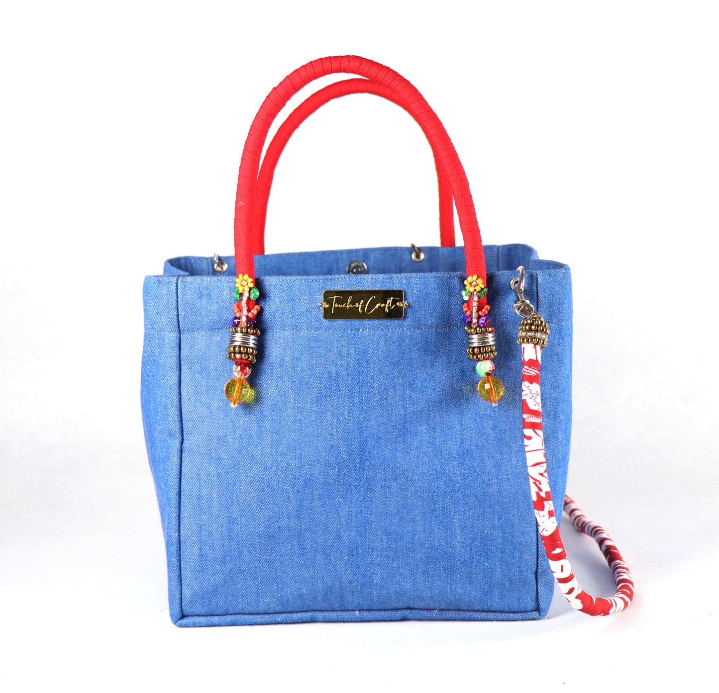 Denim Bag (Red White) - Large