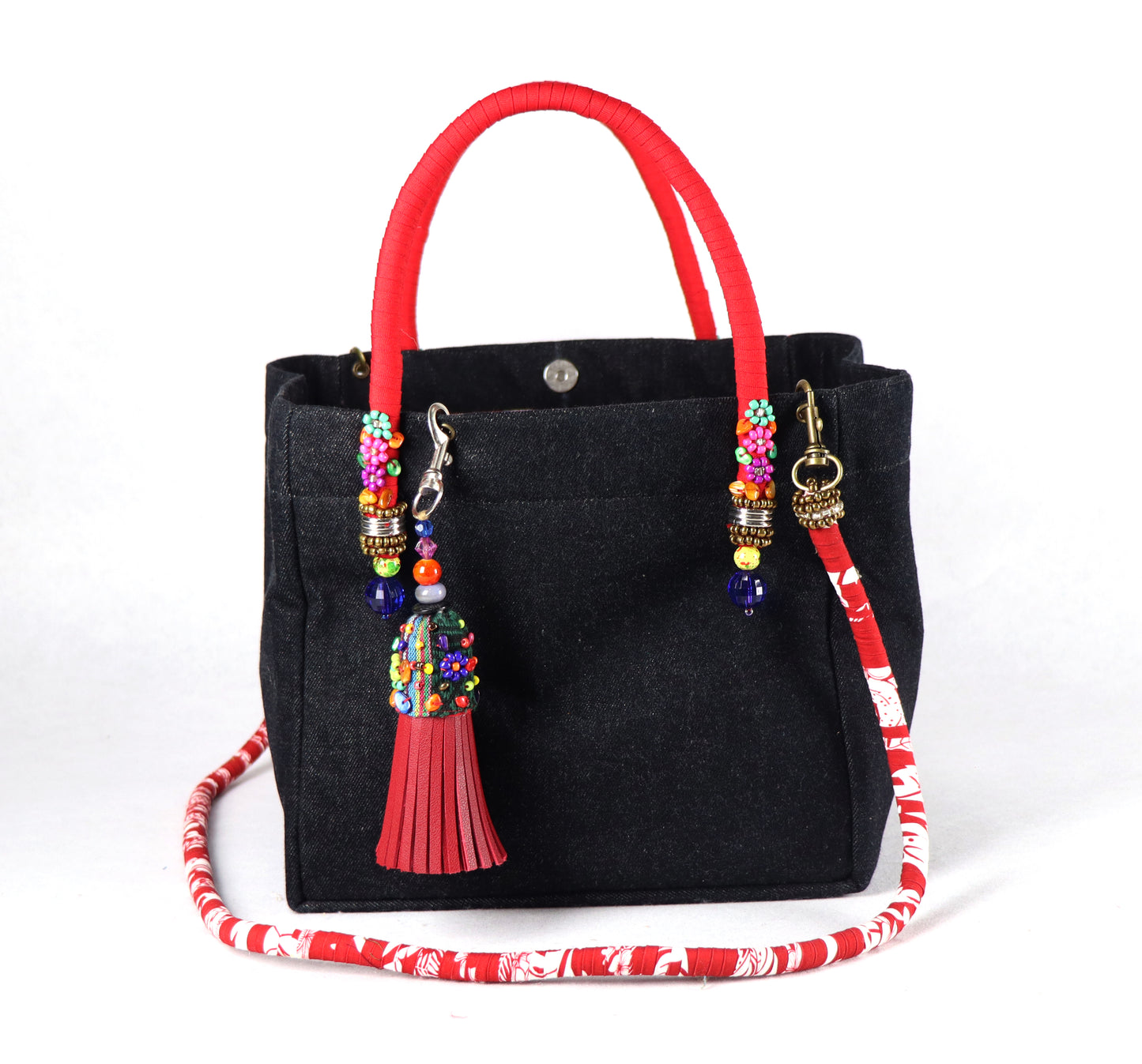 Denim Bag (Red Black) - Large