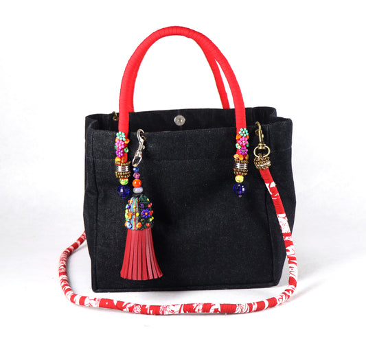 Denim Bag (Red Black) - Large