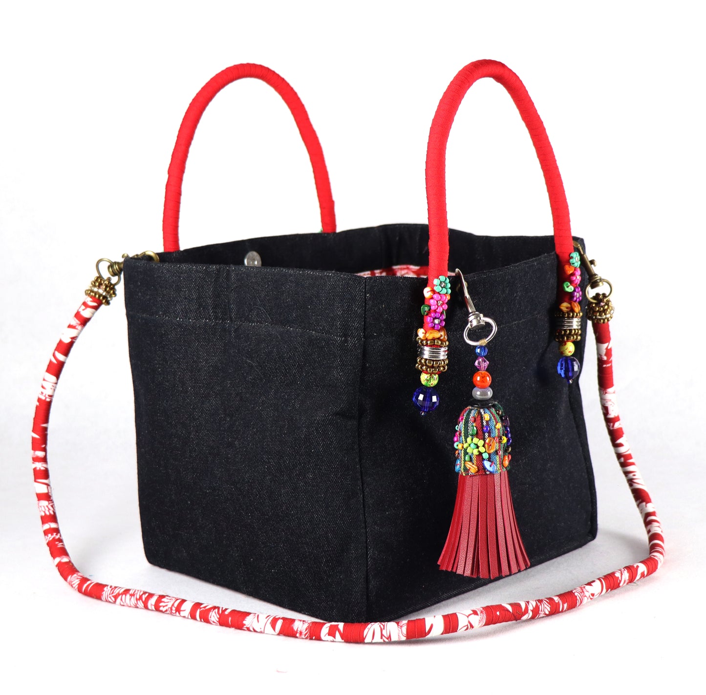 Denim Bag (Red Black) - Large