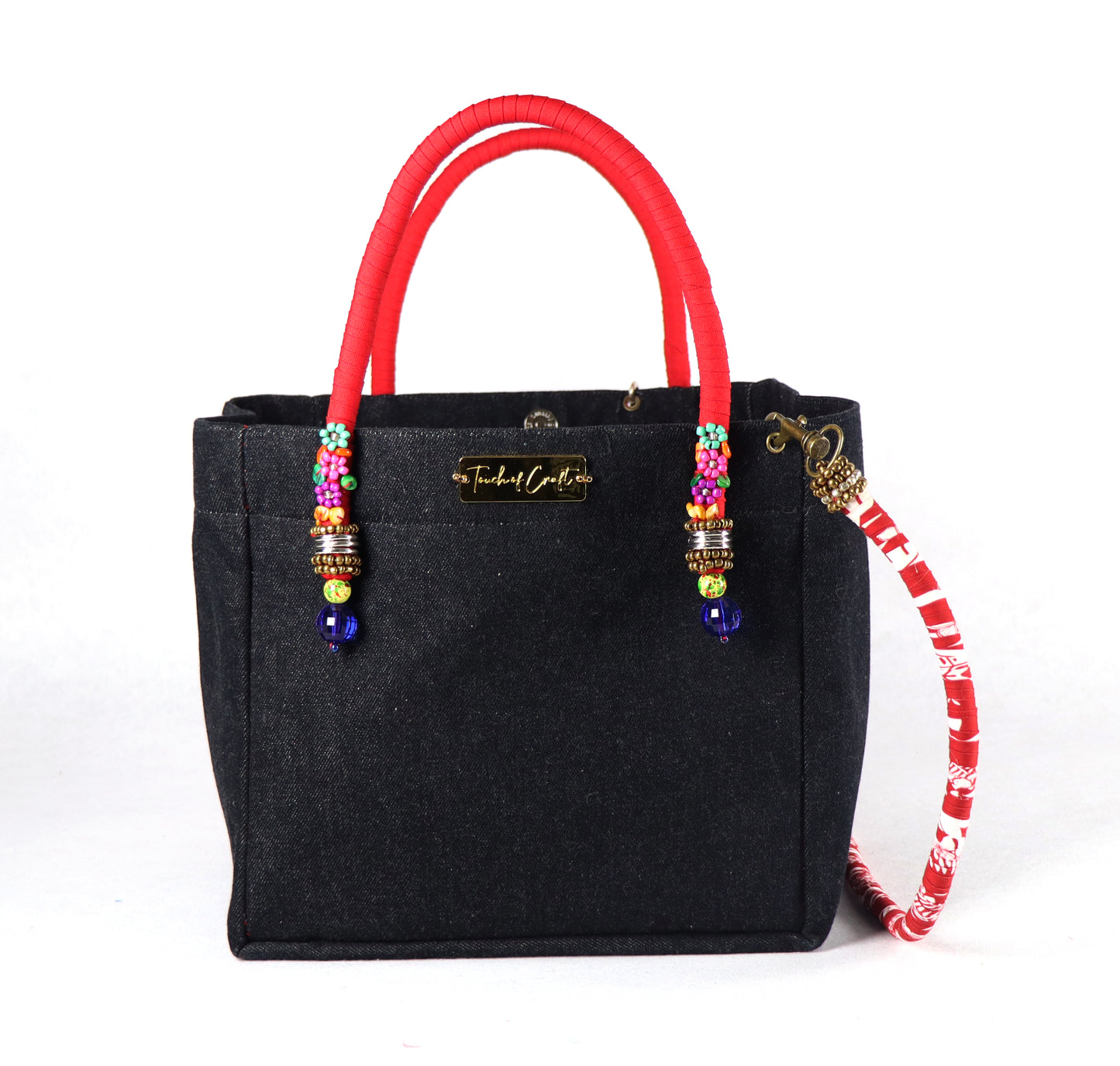 Denim Bag (Red Black) - Large