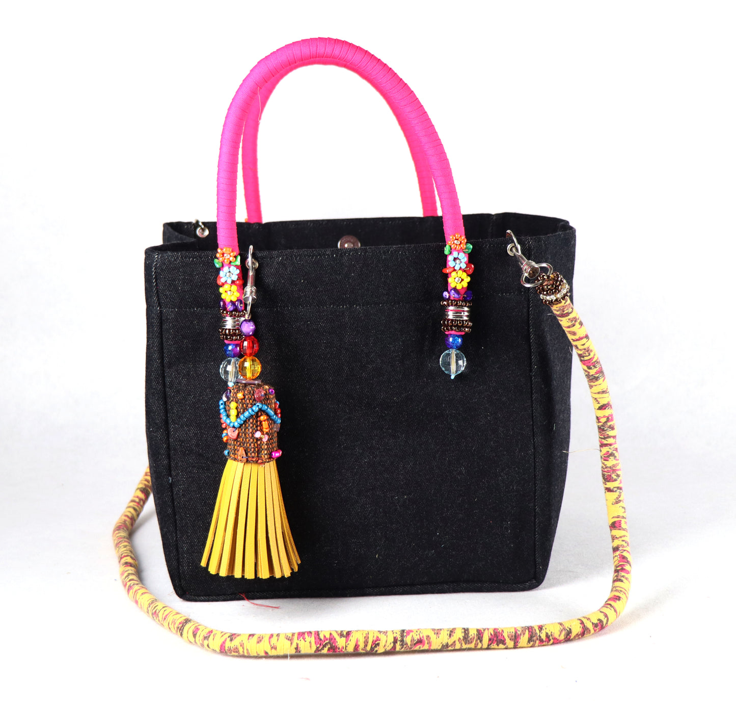 Denim Bag (Pink Yellow) - Large