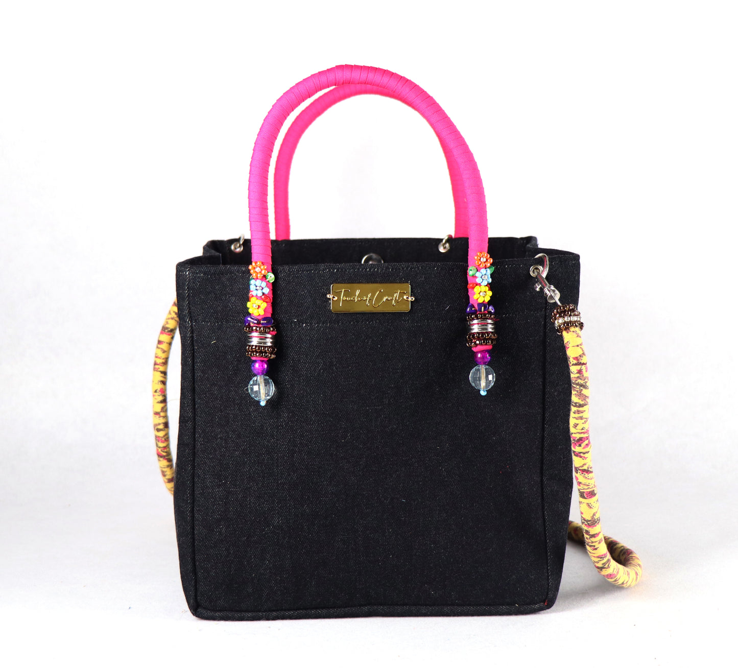 Denim Bag (Pink Yellow) - Large