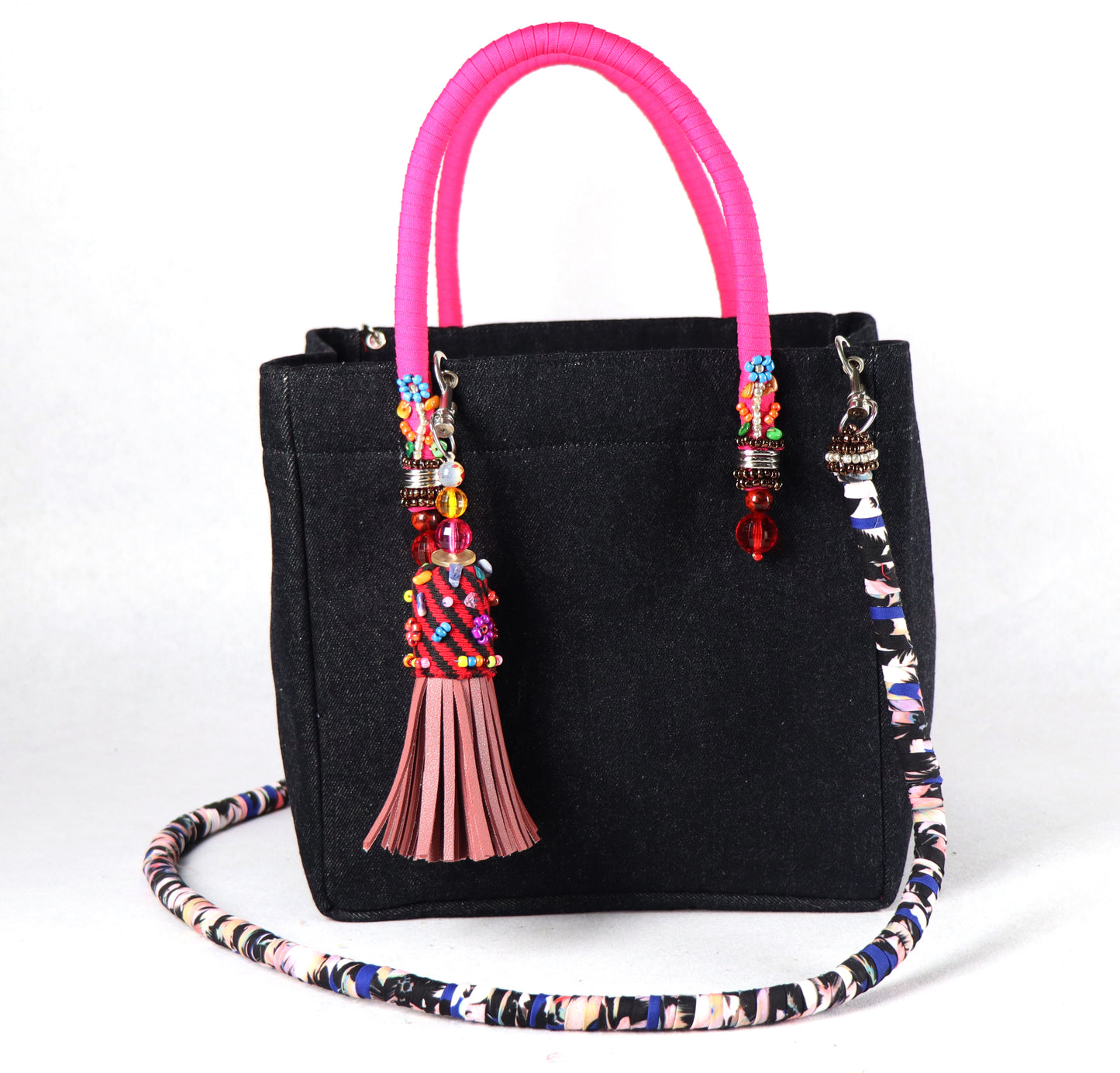 Denim Bag (Black Pink) - Large