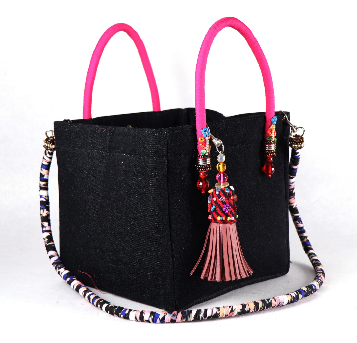 Denim Bag (Black Pink) - Large