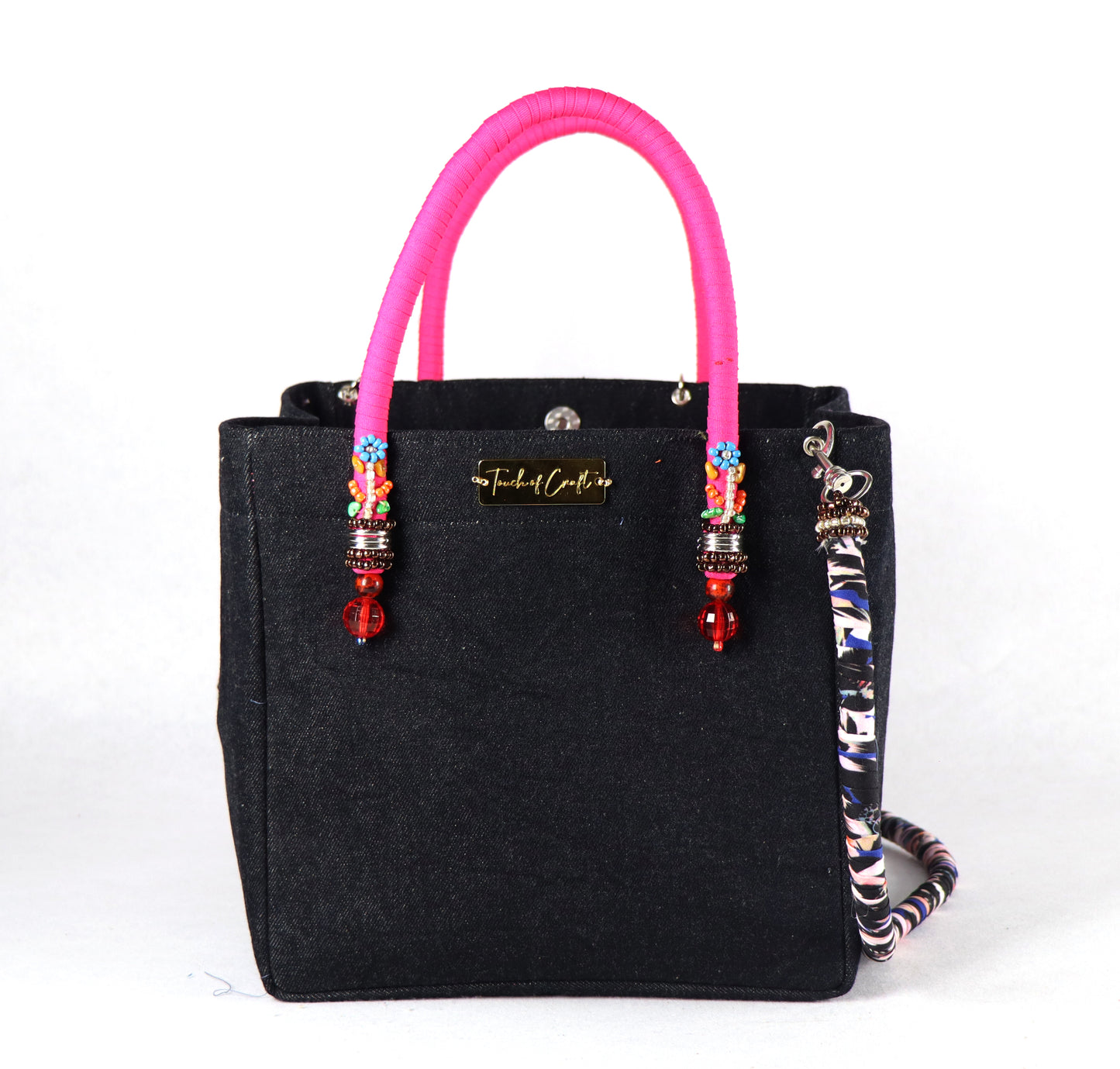 Denim Bag (Black Pink) - Large