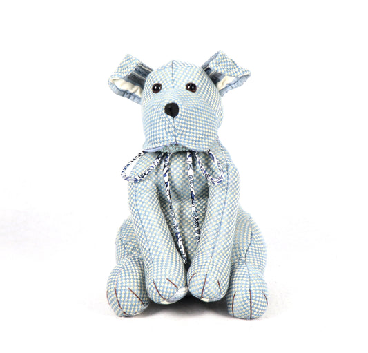 Sitting Dog Doorstopper - Light Blue