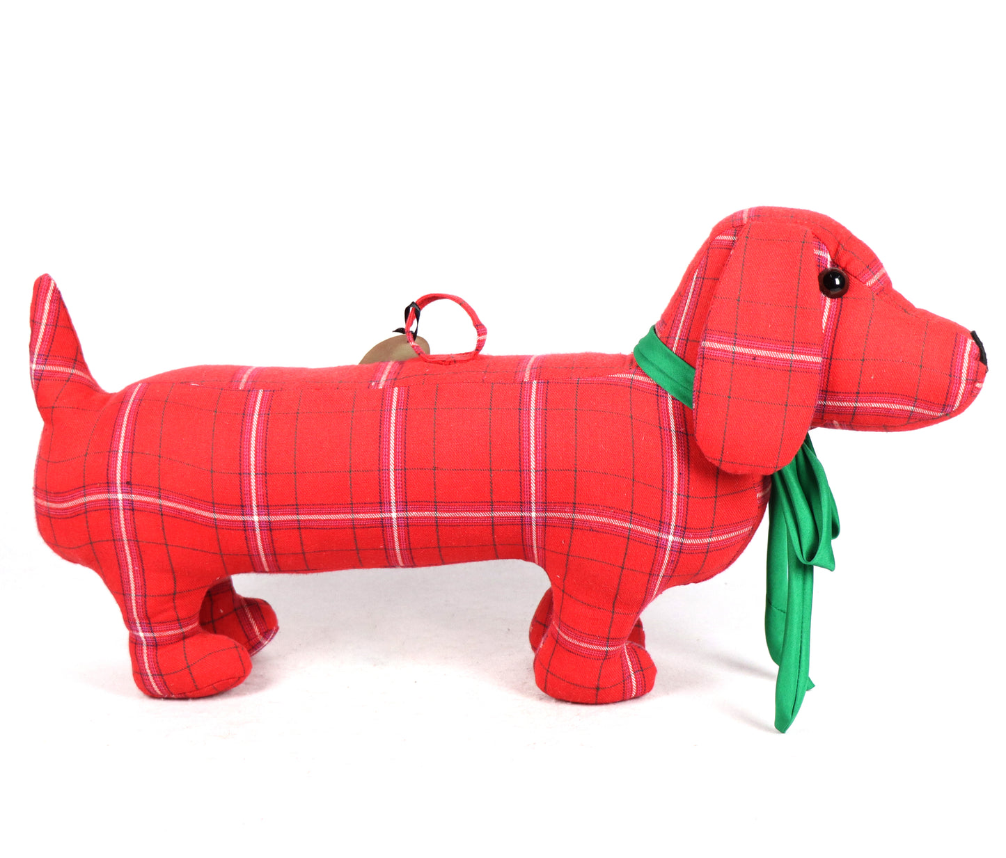 Dachshund Doorstopper - Red White Checkered