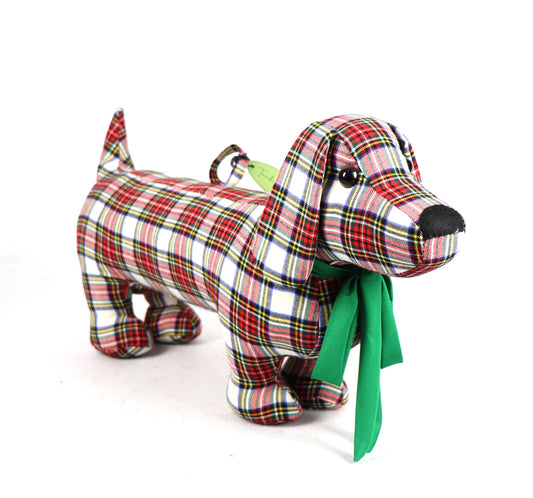 Dachshund Doorstopper - White and Red